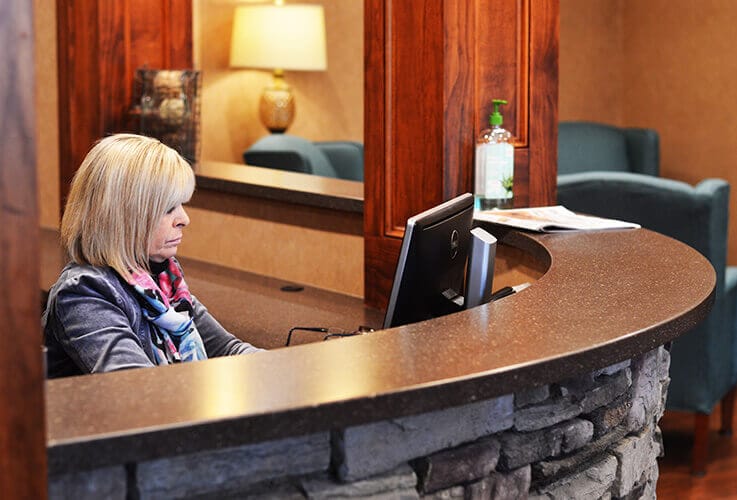 Dental office reception desk