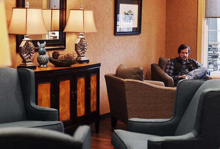 Cozy seating in dental office waiting room