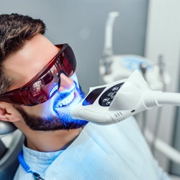 a man getting his teeth whitened