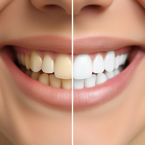 before and after picture of teeth whitening results