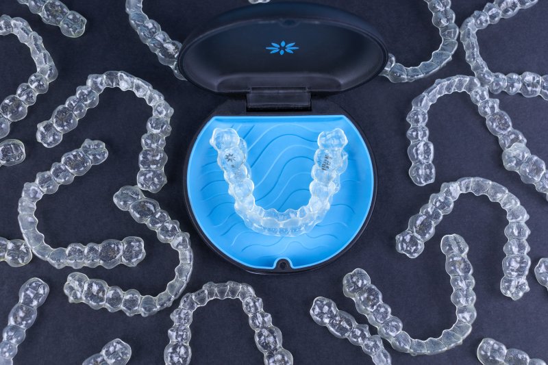 clear aligners in their case in Simpsonville