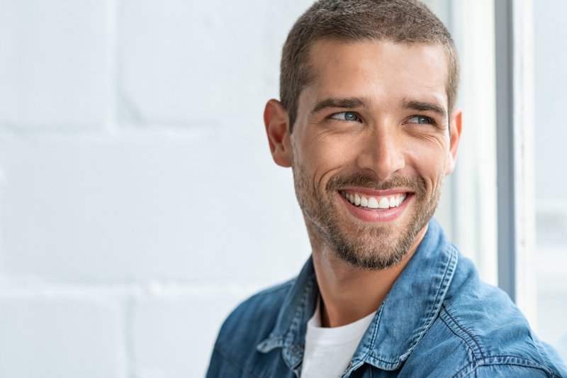 person with veneers smiling