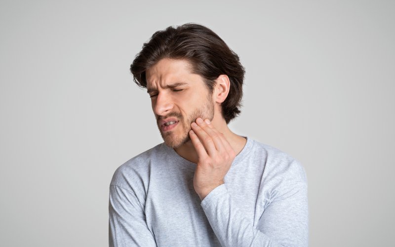 A patient suffering a dental emergency