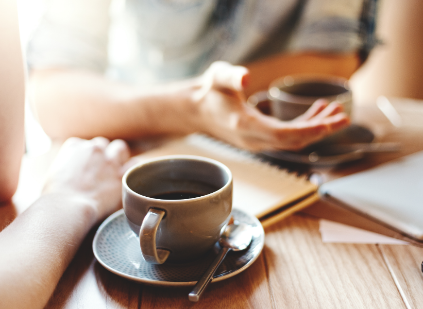 Coffee on cafe table